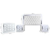 Recamara KS 4 Piezas Emilia Sin Espejo - Blanco y Plata