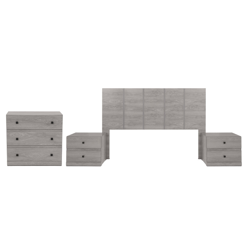 Recamara KS 4 Piezas Louis Sin Espejo - Gris