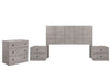 Recamara KS 4 Piezas Louis Sin Espejo - Gris