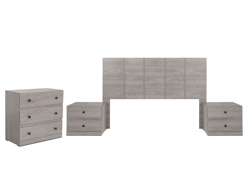 Recamara KS 4 Piezas Louis Sin Espejo - Gris