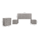 Recamara KS 4 Piezas Louis Sin Espejo - Gris
