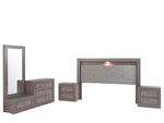 Recamara Aurora King Size 5 piezas - Gris