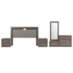 Recamara Aurora King Size 5 piezas - Gris
