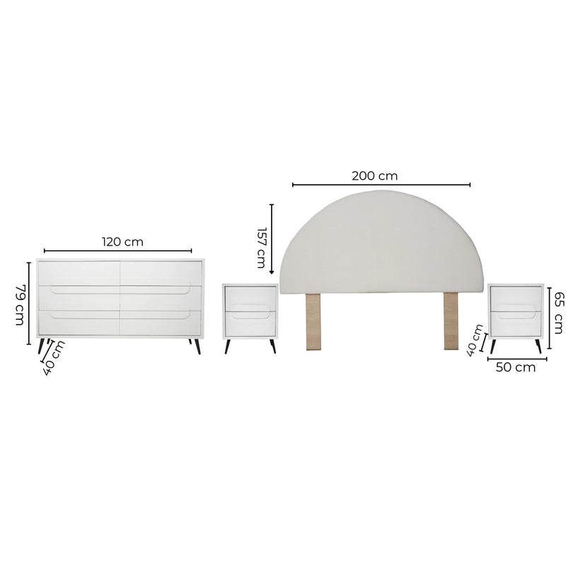 Recamara KS 4 Piezas Milna - Blanco