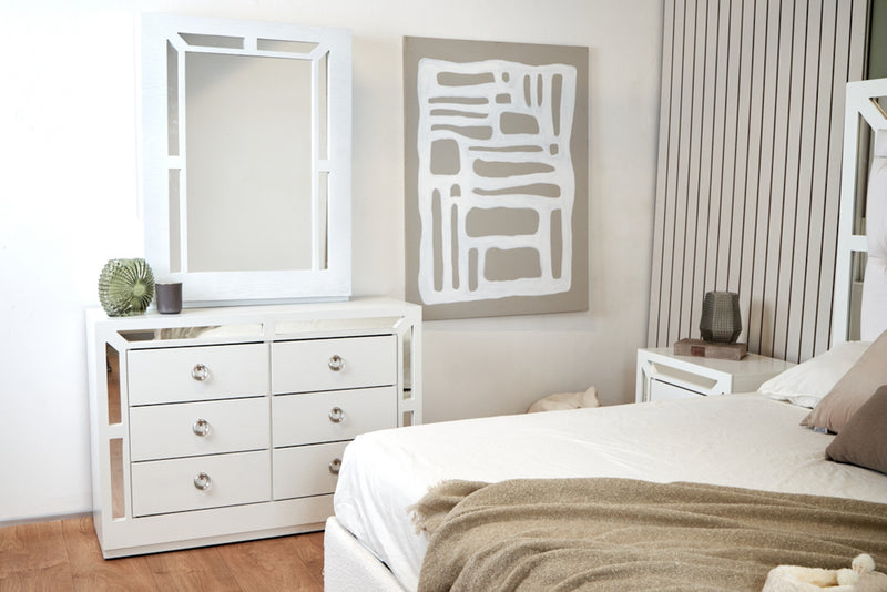 Recamara KS 4 Piezas Emilia - Blanco y Plata