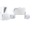Recamara KS 4 Piezas Emilia - Blanco y Plata