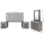 Recamara KS 4 Piezas Emilia - Gris