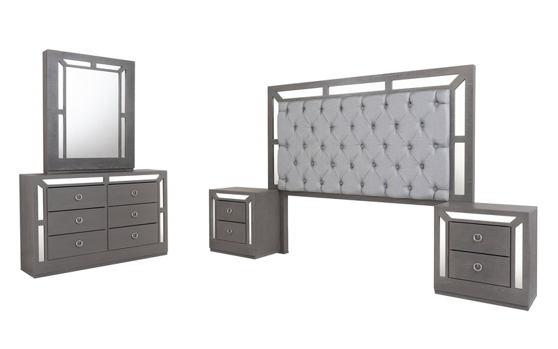Recamara KS 4 Piezas Emilia - Gris