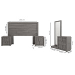 Recamara King Size Jazz 5 Piezas - Gris