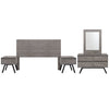 Recamara Patricia King Size 5 Piezas - Gris