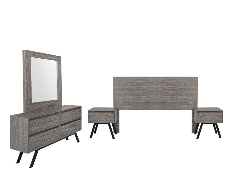 Recamara Patricia King Size 5 Piezas - Gris