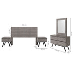 Recamara Patricia King Size 5 Piezas - Gris