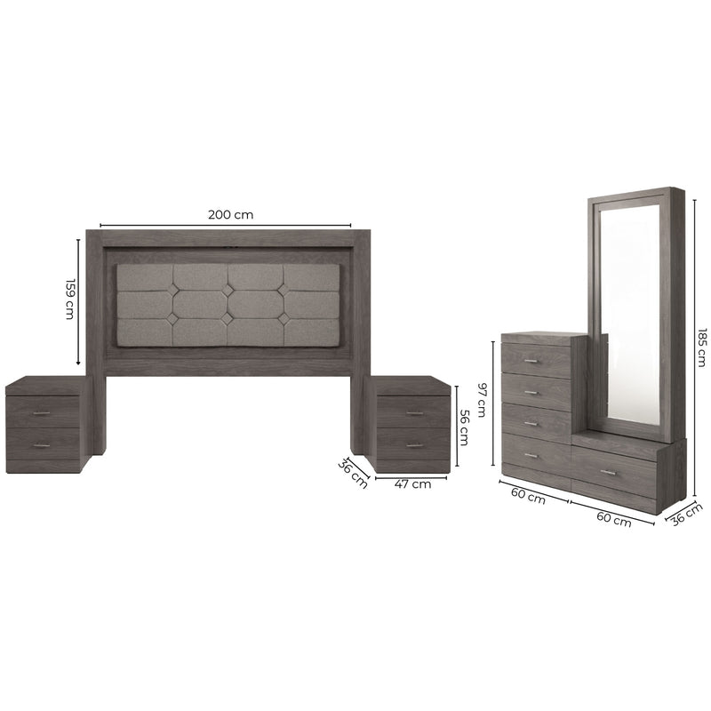 Recamara KS 5 Piezas Kirena - Gris