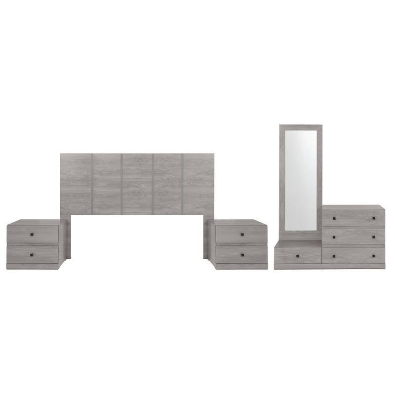 Recamara KS 5 Piezas Louis - Gris