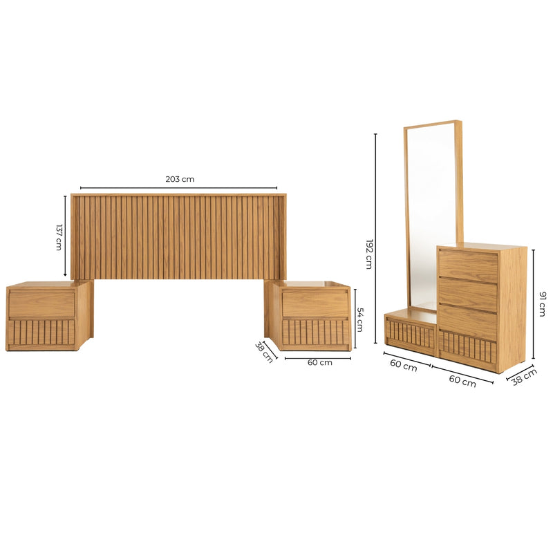Recamara KS 5 Piezas Katir - Natural