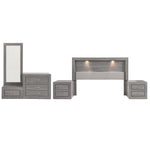 Recamara Valentina King Size 5 piezas - Gris