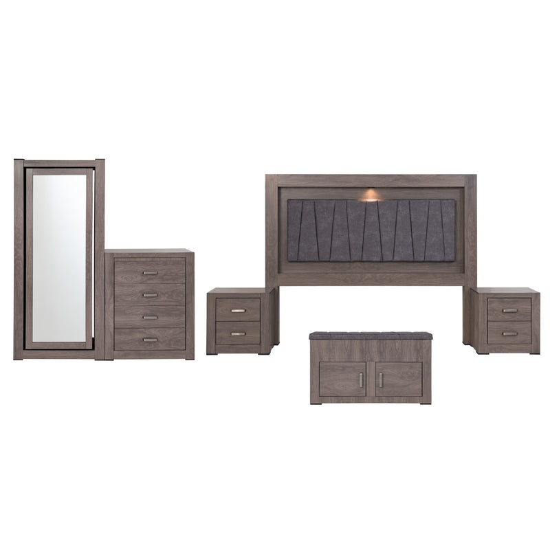 Recamara KS 6 Piezas Vizela - Gris