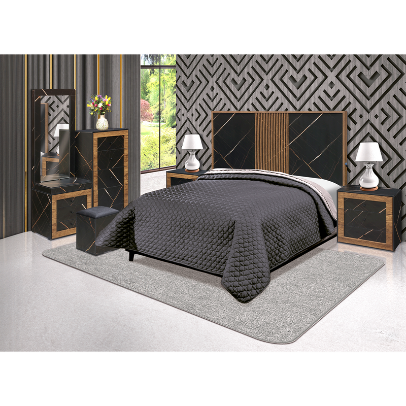 Recamara KS 5 Piezas Hamburgo - Negro