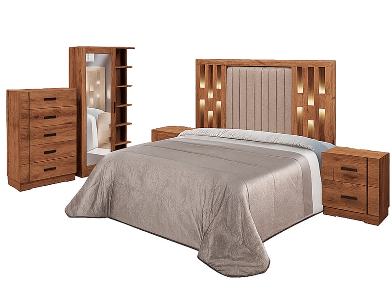 Recamara KS 5 Piezas Utah - Roble