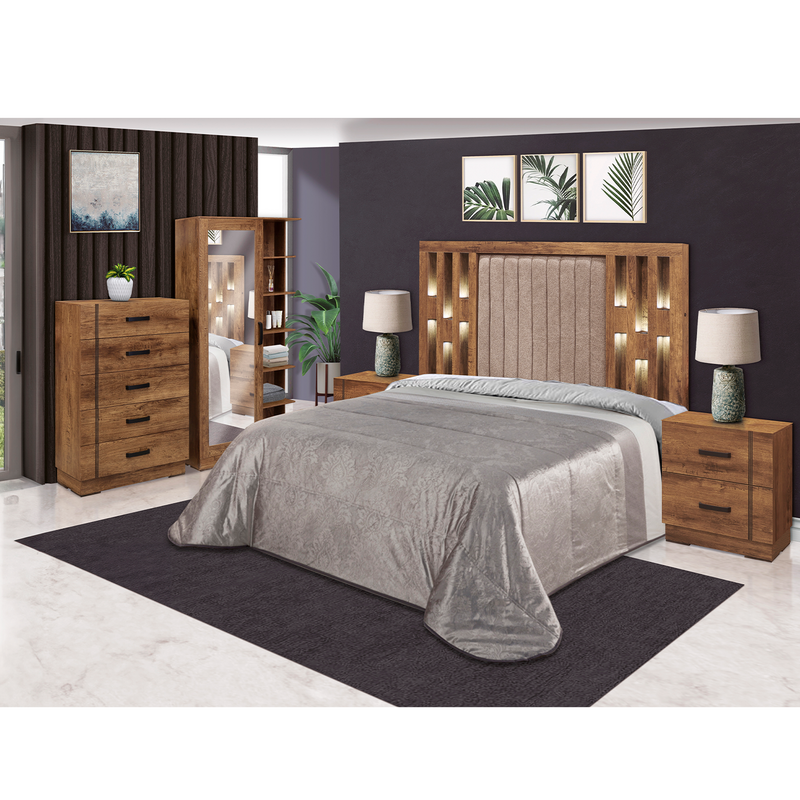 Recamara KS 5 Piezas Utah - Roble
