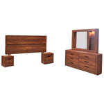 Recamara King Size Arlette 5 Piezas - Nogal