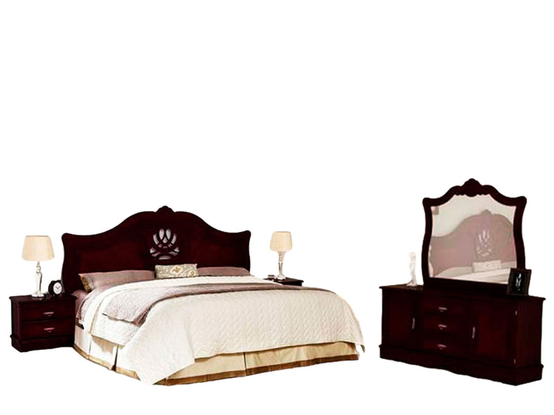 Recamara Grecia King Size 5 Piezas - Cherry