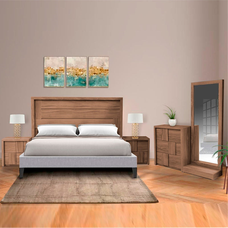 Recamara King Size Jazz 5 Piezas - Roble