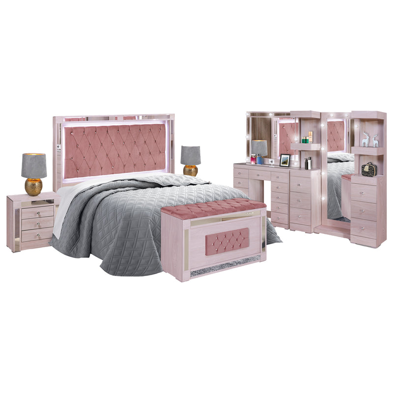 Recamara King Size Melany - Rosa