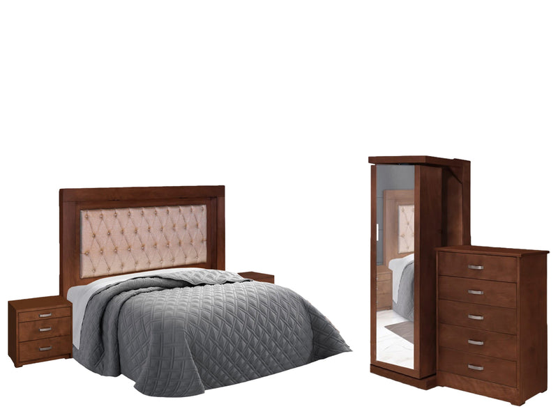 Recamara King Size Bella - Nogal