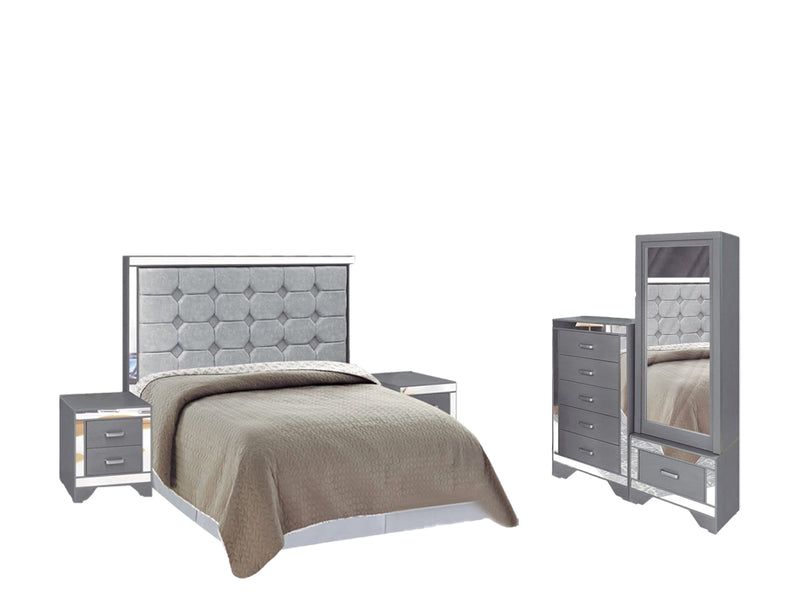 Recamara King Size Cristal - Gris