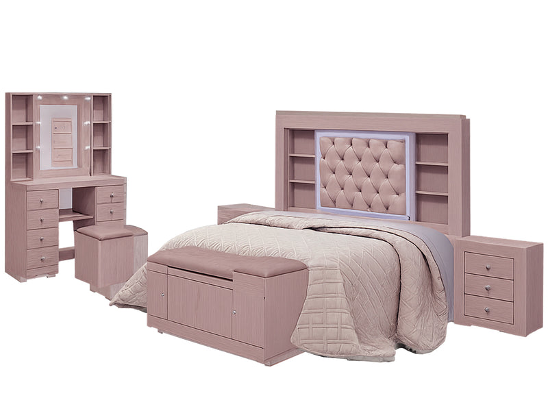 Recamara KS 6 Piezas Marissa - Rosa