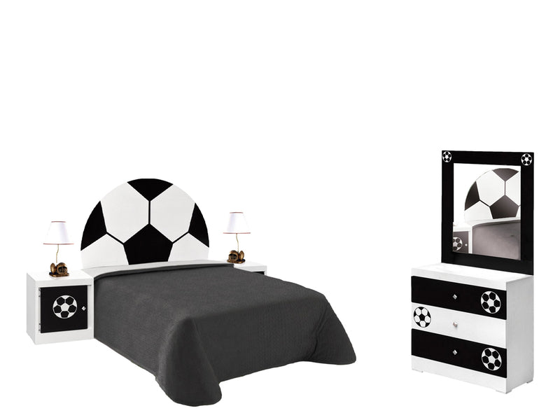 Recamara Matrimonial Soccer 5 Piezas - Blanco