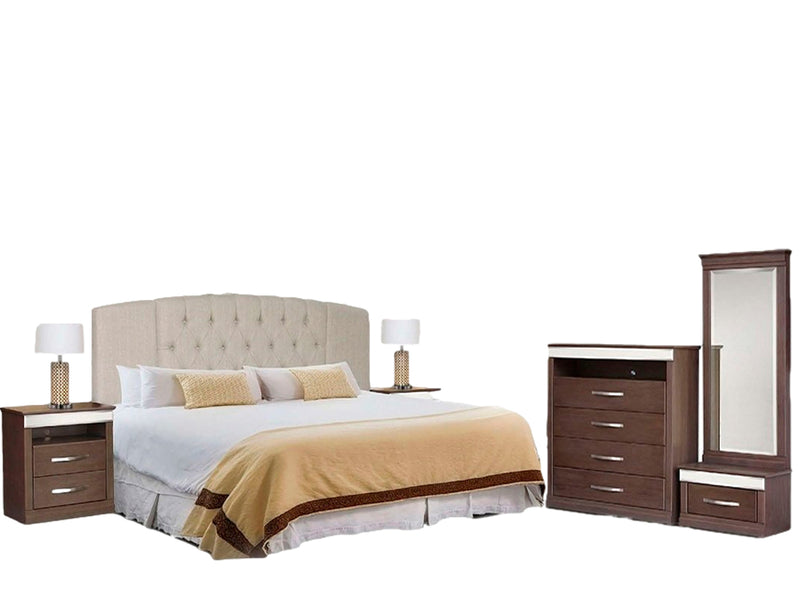 Recamara Moscu King Size 5 Piezas- Capuchino