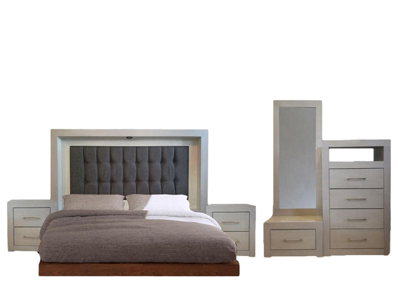 Recamara Ravenna King Size 5 Piezas - Gris