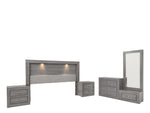 Recamara Valentina King Size 5 piezas - Gris