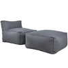 Sillon Puff con Taburete Ferrara - Gris
