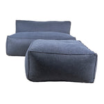 Love Seat Puff con Taburete Ferrara - Azul