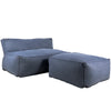 Love Seat Puff con Taburete Ferrara - Azul