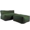 Love Seat Puff con Taburete Ferrara - Verde