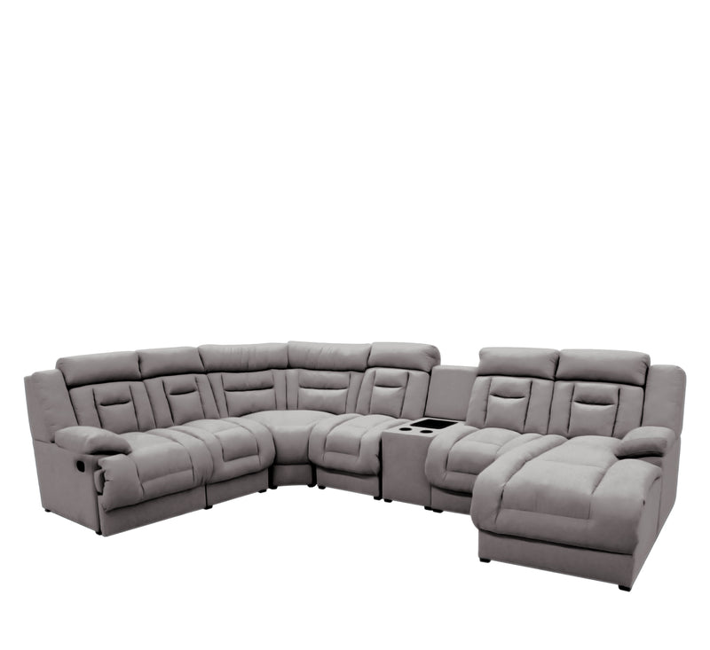 Sala Modular 6 piezas con porta vasos Marise - Gris Claro