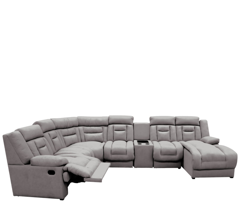 Sala Modular 6 piezas con porta vasos Marise - Gris Claro