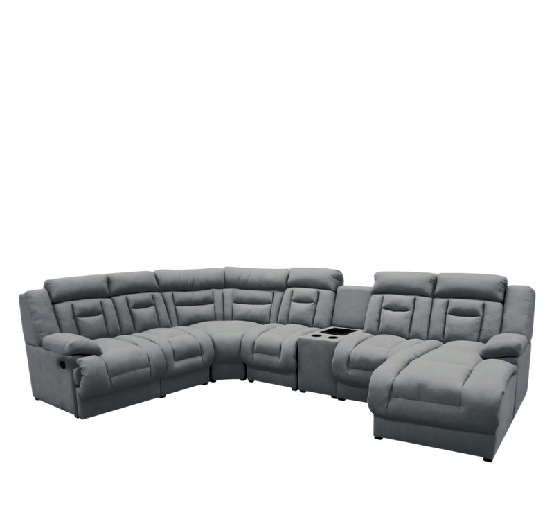 Sala Modular 6 piezas con porta vasos Marise - Gris Obscuro