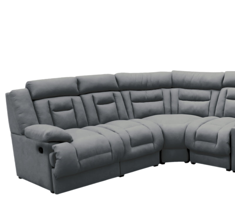 Sala Modular 6 piezas con porta vasos Marise - Gris Obscuro