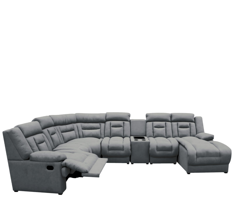 Sala Modular 6 piezas con porta vasos Marise - Gris Obscuro