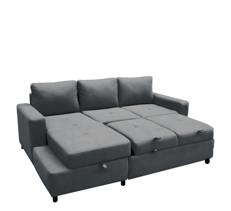 Sala Modular Cama con Baul Anete - Gris Obscuro