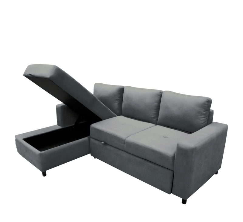 Sala Modular Cama con Baul Anete - Gris Obscuro