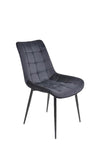 Silla Dakotta Velvet Negro Patas Metal - Negro / Negro