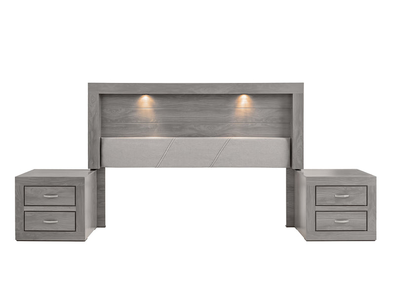 Recamara Valentina King Size 5 piezas - Gris