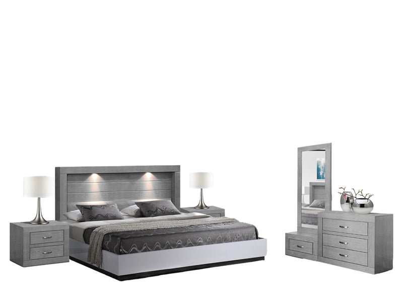 Recamara Valentina King Size 5 piezas - Gris
