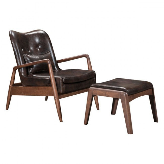 Silla Y Ottoman Modelo Bully - Café